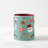 Niedliches Santa Reindeer Candy Cane Gingerbread M Tasse (Zentrum)
