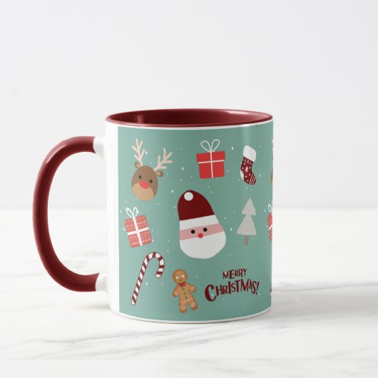 Niedliches Santa Reindeer Candy Cane Gingerbread M Tasse (Links)
