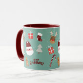 Niedliches Santa Reindeer Candy Cane Gingerbread M Tasse (Vorderseite Links)