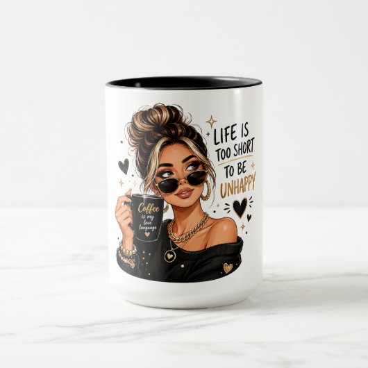 Niedliches/Sasses Kaffeemädchen Tasse (Zentrum)