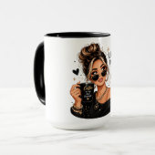 Niedliches/Sasses Kaffeemädchen Tasse (Vorderseite Links)