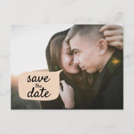 Niedliches Save the Date Zeichnen des Foto-Overlay Ankündigungspostkarte
