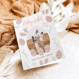 Niedliches Scandi Happy Oaster Ei Aquarell Foto Feiertagskarte