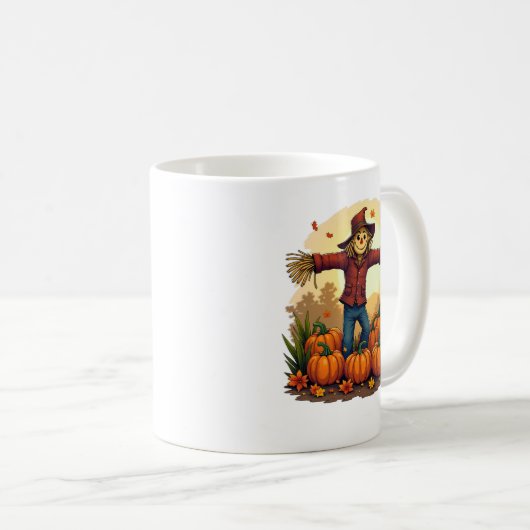 Niedliches Scarecrow Fall Harvest Pumpkin Patch T- Kaffeetasse (VorderseiteRechts)