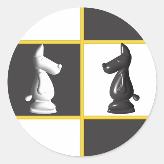 Niedliches Schach Runder Aufkleber (Vorderseite)