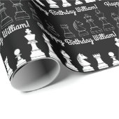 Niedliches Schachbrettspiel Kindergeburtstag Party Geschenkpapier (Rolleneckpunkt)