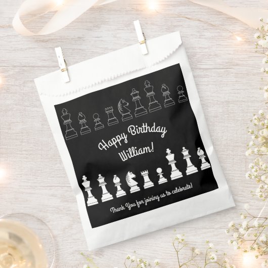 Niedliches Schachbrettspiel Kindergeburtstag Party Geschenktütchen (Ausgeschnitten)