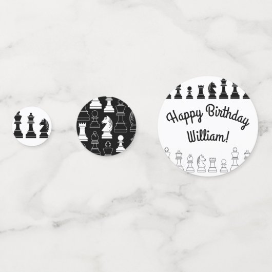 Niedliches Schachbrettspiel Kindergeburtstag Party Konfetti (Rückseiten)