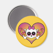 Niedliches Schädelherz Magnet (Vorderseite/Rückseite)