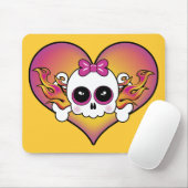 Niedliches Schädelherz Mousepad (Mit Mouse)