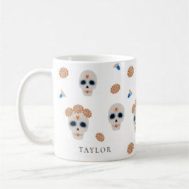 Niedliches Schädelmuster | Modernes Halloween Kaffeetasse