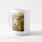 Niedliches Schaf auf einer Ranch & Mütterzitat Kaffeetasse (Vorderseite Links)