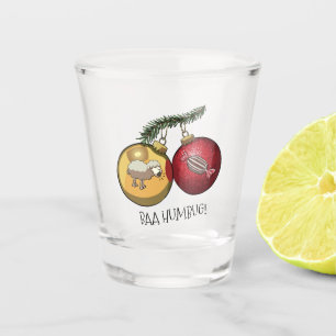 Niedliches Schaf Baa Humbug! Weihnachts Scrooge Ca Schnapsglas