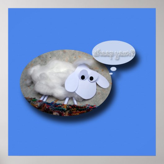 Niedliches Schaf Chinesisches Jahr Zodiac Geburtst Poster (Vorne)