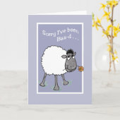 Niedliches Schaf, Entschuldigung, ich war Baa-d, E Karte (Gelbe Blume)