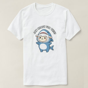 Niedliches Schaf im Haikostüm Kiefer Fertig für di T-Shirt