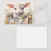 Niedliches Schaf in einer Schachtel eingeklemmt Da Mitteilungskarte (Vorne/Hinten)