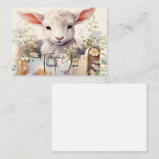 Niedliches Schaf in einer Schachtel eingeklemmt Da Mitteilungskarte (Vorne/Hinten)