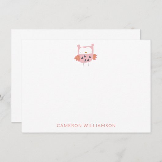 Niedliches Schaf in rosa, Personalisiertes Geschir Mitteilungskarte (Vorne/Hinten)