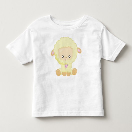 Niedliches Schaf, kleines Schaf, Babyschaf, gelbes Kleinkind T-shirt (Vorderseite)