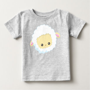 Niedliches Schaf, kleines Schaf, Babyschaf, weißes Baby T-shirt