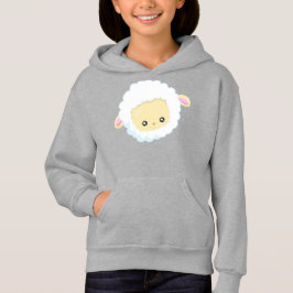 Niedliches Schaf, kleines Schaf, Babyschaf, weißes Hoodie
