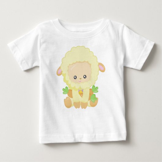 Niedliches Schaf, kleines Schaf, gelbes Schaf, Kar Baby T-shirt (Vorderseite)
