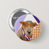 Niedliches Schaf mit Brille Button (Vorne & Hinten)