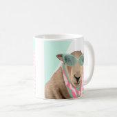 Niedliches Schaf mit Brille Kaffeetasse (VorderseiteRechts)