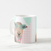 Niedliches Schaf mit Brille Kaffeetasse (Vorderseite Links)