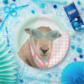 Niedliches Schaf mit Brille Pappteller (Party)