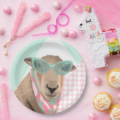 Niedliches Schaf mit Brille Pappteller (Party)