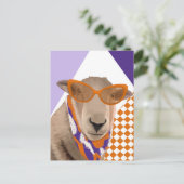 Niedliches Schaf mit Brille Postkarte (Stehend Vorderseite)