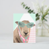 Niedliches Schaf mit Brille Postkarte (Stehend Vorderseite)