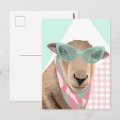 Niedliches Schaf mit Brille Postkarte (Vorne/Hinten)