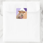 Niedliches Schaf mit Brille Quadratischer Aufkleber (Tasche)