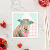 Niedliches Schaf mit Brille Serviette (Beispiel)