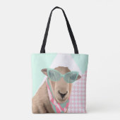 Niedliches Schaf mit Brille Tasche (Rückseite)