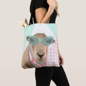 Niedliches Schaf mit Brille Tasche (Von Nahem)