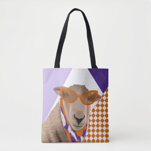 Niedliches Schaf mit Brille Tasche (Vorderseite)