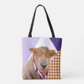 Niedliches Schaf mit Brille Tasche (Rückseite)