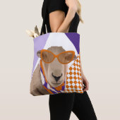 Niedliches Schaf mit Brille Tasche (Von Nahem)