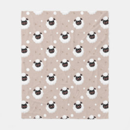 Niedliches Schaf-Nutztier, schwarz und weiß Fleecedecke