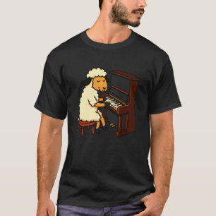 Niedliches Schaf spielt Klavier Musiker Musik T-Shirt