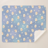 Niedliches Schafmuster auf blauem Muster Sherpadecke (Vorderseite (Horizontal))