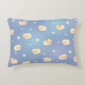 Niedliches Schafmuster auf blauem Muster Zierkissen (Vorderseite)