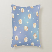 Niedliches Schafmuster auf blauem Muster Zierkissen (Vorderseite(Vertikal))