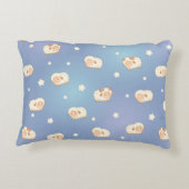 Niedliches Schafmuster auf blauem Muster Zierkissen (Rückseite)