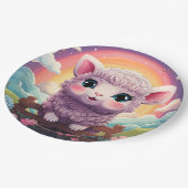 Niedliches Schafpapier Pappteller (Schrägansicht)