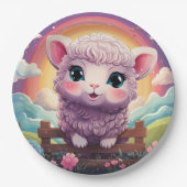 Niedliches Schafpapier Pappteller (Vorderseite)